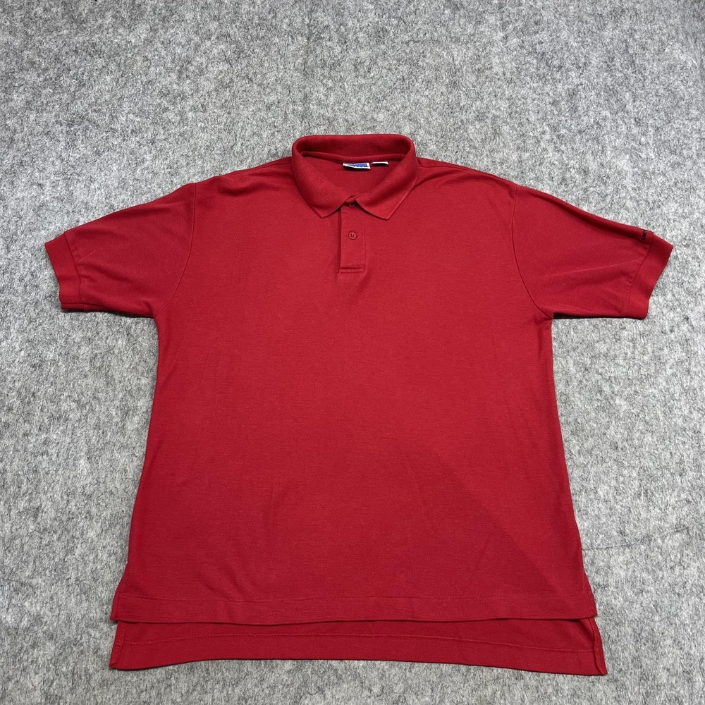 Vintage Levis Polo Shirt Mens L Red Short Sleeve Pique Poly Cotton Retro 80s